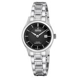 Festina F20068/6 Dames Polshorloge Zilverkleurig Staal Saffierglas Zwart