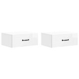 vidaXL Muurbevestigde Nachttafel 2 st Hoogglans Wit 49 x 34,5 x 20 cm