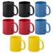 Bellatio Design Tasses à café / tasses à thé Bright Colours - 8x pièces - brillant - avec anse - 370 ml