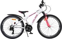 Volare Xc Race 24 inch Meisjes Kinderfiets - Wit/Roze - 21 Versnellingen - Met vering
