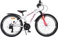 Volare Xc Race 24 inch Meisjes Kinderfiets - Wit/Roze - 21 Versnellingen - Met vering