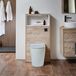 Hudson Reed WC-Ombouw 60cm met LED-Verlichting Licht Eiken - Brunswick Toilet sur pied - Réservoir encastré avec bouton de chasse d'eau noir | Hoxton