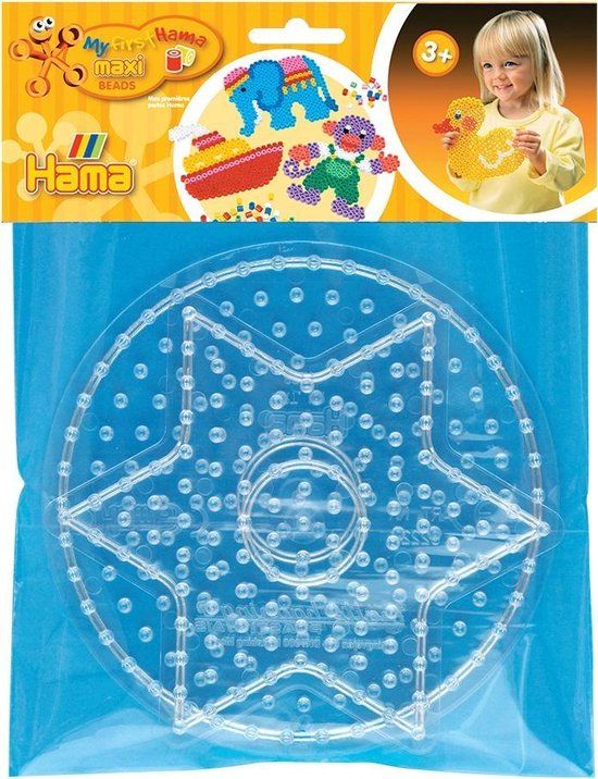 Hama Strijkkralenbordjes Maxi - Cirkel en Ster - Set van 2
