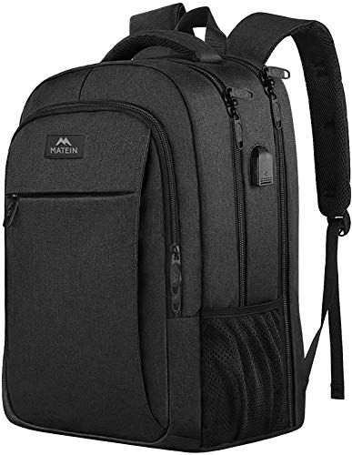 MATEIN Laptoprugzak voor op reis 17,3 inch - Zwart