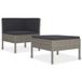 vidaXL 2-delige Loungeset met kussens, polyrattan, grijs