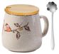 Tasse à café en céramique peinte à la main avec couvercle