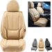 VEVOR Housse de siège, Housse de siège de voiture universelle pour sièges avant, Housse de siège en cuir artificiel en 6 pièces, Conception entièrement fermée, Appui-tête amovible et compatible avec les airbags, Voitures, Camions, SUV Beige