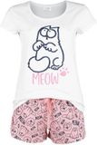 Simon's Cat Meow Pyjama wit-roze Katoen