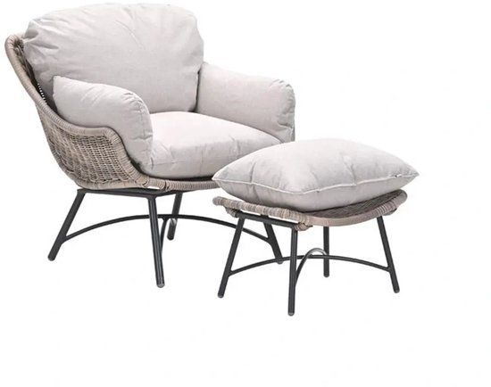 Garden Impressions Selene loungestoel incl voetenbank - vintage willow