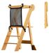 Chaise longue en bambou et cuir, convient aux enfants à partir de 1 an, réglable en hauteur, pliable
