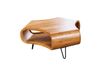 Table basse NERA 90 cm en acacia massif avec niche et pieds en métal noir - style industriel rétro