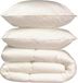 Syfax Ensemble Linge de Lit Microfibre, Couette Chaude 240x260 cm, 2 Oreillers 60x60 cm, Blanc, Fabriqué en France