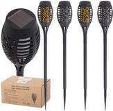 Ikonka Lampes de jardin solaires 12led 4 pièces Noir