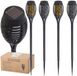 Ikonka Lampes de jardin solaires 12led 4 pièces Noir