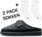 Dutch'D Luxe pantoffel + Set sokken! Sloffen Ease Mule zwart Maat 41 Echt wol!