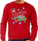 Bellatio Decorations Foute Drank Foute Drank Kersttrui sweater - Santa is a little drunk - rood - voor heren - kerstkleding / kerst outfit M