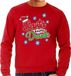 Bellatio Decorations Foute Drank Foute Drank Kersttrui sweater - Santa is a little drunk - rood - voor heren - kerstkleding / kerst outfit M