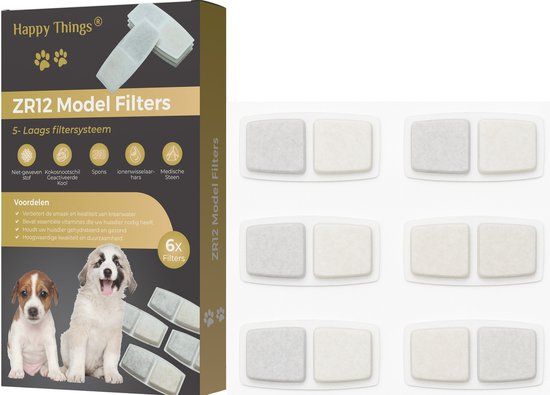 Happy Things ZR-12 Model Drinkfontein Filters - 6 stuks