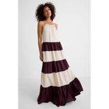 Ruby A-lijn jurk beige/bruin