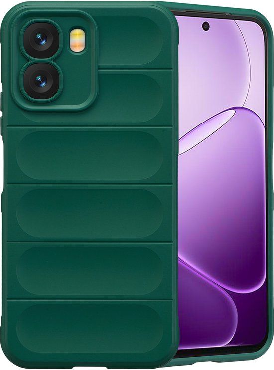 imoshion EasyGrip Backcover - Donkergroen - Geschikt voor Oppo A6x (4G/5G)