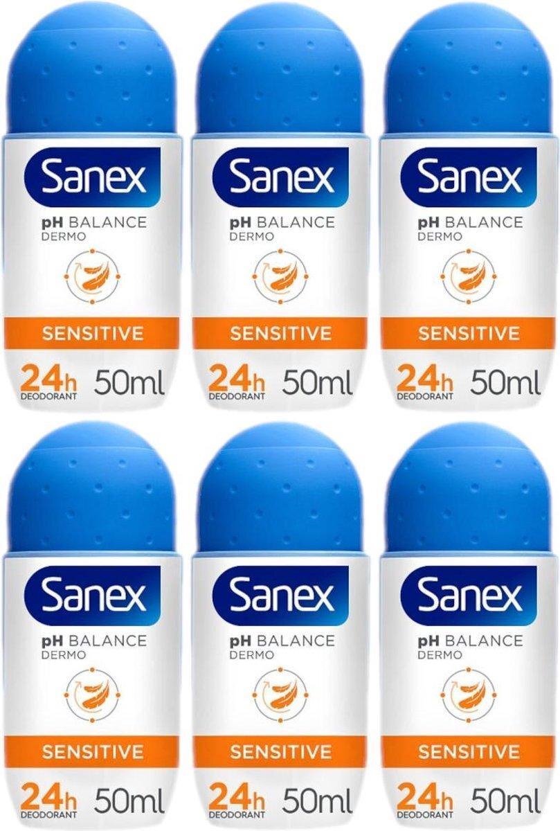 Sanex - Deo Roll - Dermo Sensitive - 6 x 50 ml - Voordeelverpakking