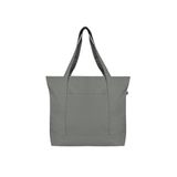 Ecoright Canvas draagtas voor dames met ritssluiting en binnenzak, 100% biologisch katoenen draagtas voor mannen, winkelen, strand, Grijs Pack van 3