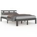 vidaXL Bedframe bois massif gris 200x200 cm