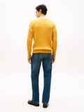 Tommy Hilfiger Classic Cotton Cable Heren Trui Ronde Hals Lange Mouw Katoen XXL Geel