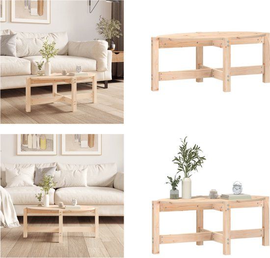 vidaXL Salontafel 87x48x35 cm massief grenenhout honingbruin