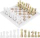 Jeu d'échecs en marbre, 30,5 cm – Échecs avec un plateau en véritable marbre et 32 pièces
