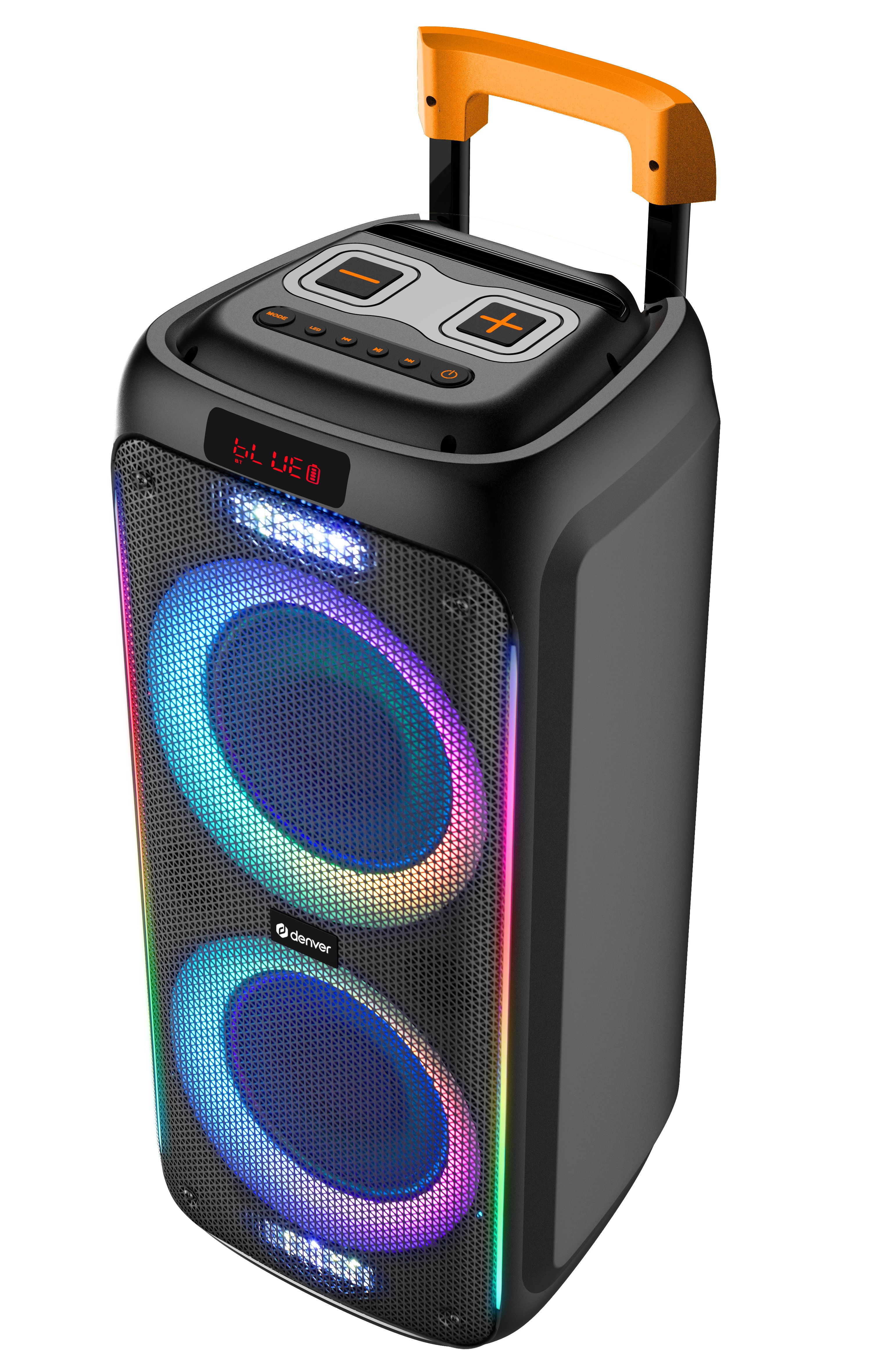 Denver Bluetooth Speaker Party Box - Discolichten - Incl. Microfoon - Micro SD / USB / AUX - TSP456