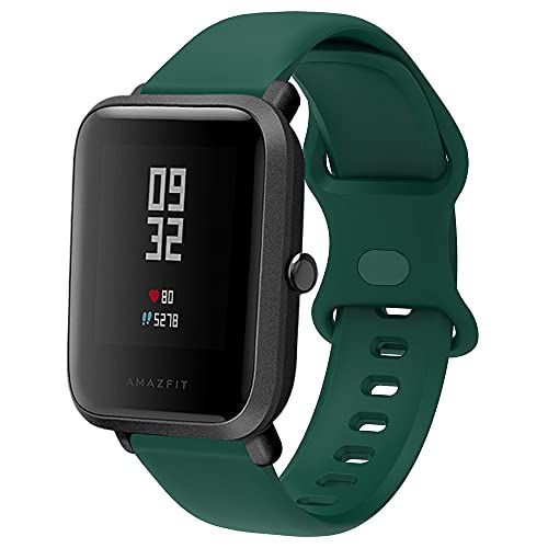 ACTECH Armband voor Amazfit Bip/Amazfit GTR 42 mm/Amazfit GTS/Amazfit GTS 2 Mini/Amazfit GTS 2e/Amazfit GTS 2, 20 mm, siliconen, reservearmband, Celeste Y Blanco, Mini