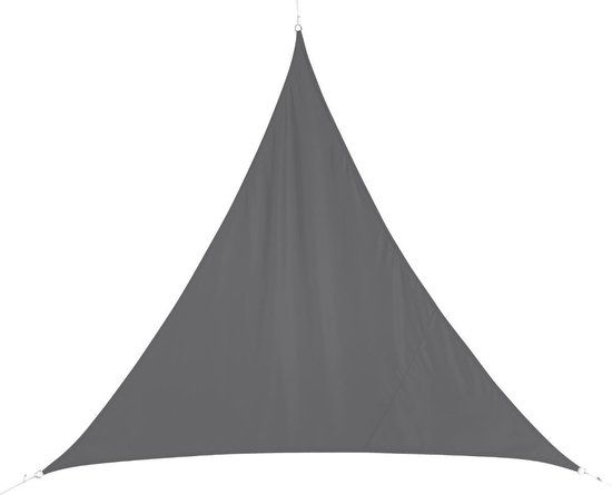 Hespéride Schaduwdoek/zonnescherm Curacao - driehoek - grijs - waterafstotend - polyester - 4 x 4 x 4 meter