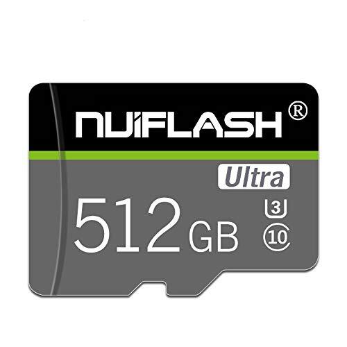 Nuiflash Micro SD Kaart 512GB SD Geheugenkaart 512GB TF Kaart Klasse 10