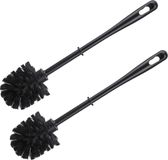 Brumag 2x wc-borstels/toiletborstels zwart 36 cm kunststof - Toiletgarnituur