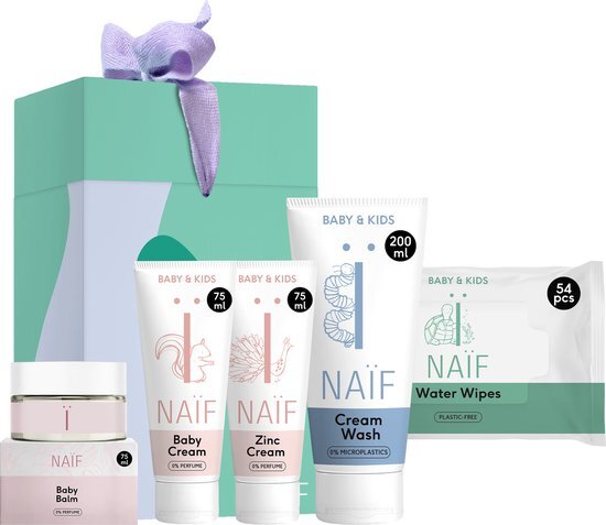 Na&#239;f - Baby Care Pack Geschenkset - Baby&#39;s &amp; Kinderen - 5 essenti&#235;le verzorgingsproducten voor tijdens de eerste 1000 dagen in cadeauverpakking - Met ingredi&#235;nten van natuurlijke oorsprong