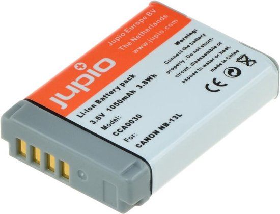 Jupio NB-13L Accu voor digitale camera - 1050 mAh - Li-Ion - 3 jaar garantie
