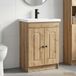 Maison Exclusive Ensemble de meubles de salle de bain "Exclusive" en chêne artisanal, dimensions : 78,5 x 37,5 x 81 cm
