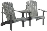 Merkloos / Sans marque Adirondack Grijze houten loungeset voor twee personen, inclusief tafel, afmetingen 178x87x92 cm