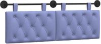 vidaXL - Hangend hoofdbord - Jeans - Blauw - Stof
