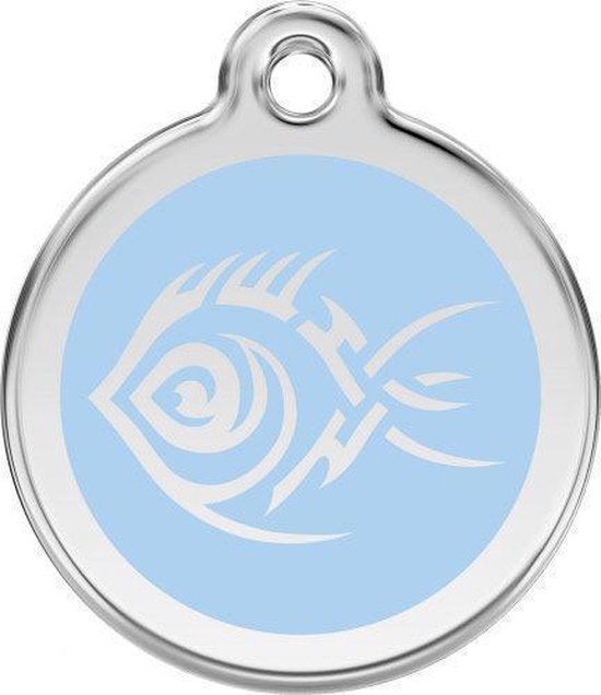 Red Dingo Hondenpenning 20 mm tribal vis lichtblauw