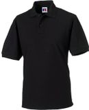 Russell Men's Hardwearing Polycotton Poloshirt 'Russell' Black - 6XL