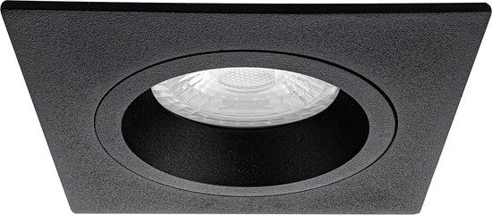 Spot Armatuur GU10 Inbouw Vierkant Mat Zwart Aluminium 93mm - Met Sensor