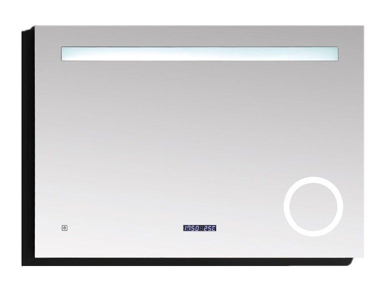 Best Design Linet 100x70cm LED Spiegel met Klok en Verlichting - Zilver