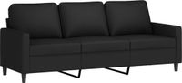 vidaXL Driezitsbank 180 cm fluweel zwart