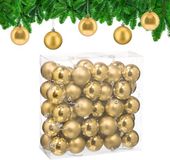 Relaxdays Kerstballen Set van 50 - Ø 6 cm - Glanzend & Mat - Kunststof - Goud