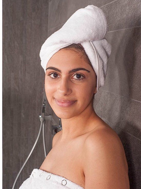 X.Ziir Witte bamboe hoofdhanddoek