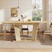 OKWISH Eettafel – Uitschuifbaar – Moderne Stijl – MDF Lichtbruin – 120-160x80x76 Cm