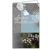 Afie 24-1041 Wenskaart rouw, gesloten formaat, 95 x 160 mm, met witte envelop - bloemen herfst winter chrysant bessen mat