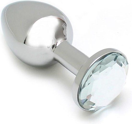 Rimba Sofia Metalen Buttplug Met Kristal Wit